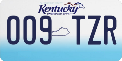 KY license plate 009TZR