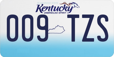 KY license plate 009TZS