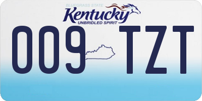 KY license plate 009TZT