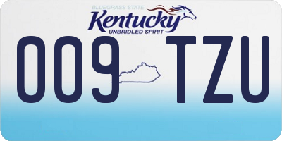 KY license plate 009TZU