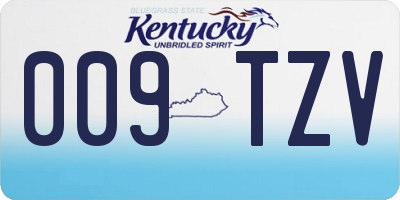 KY license plate 009TZV