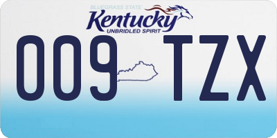 KY license plate 009TZX