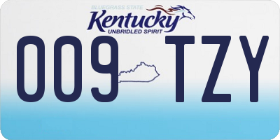 KY license plate 009TZY