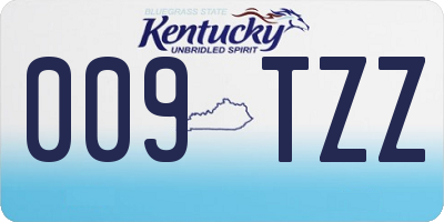 KY license plate 009TZZ