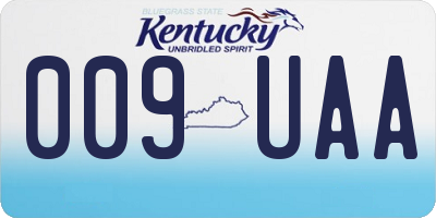 KY license plate 009UAA