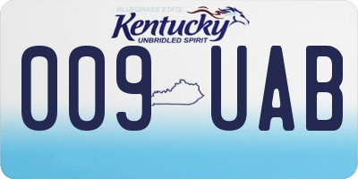 KY license plate 009UAB