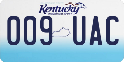 KY license plate 009UAC