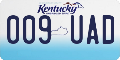 KY license plate 009UAD
