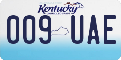KY license plate 009UAE