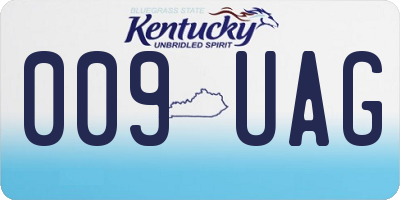 KY license plate 009UAG