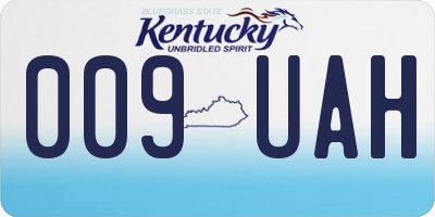KY license plate 009UAH
