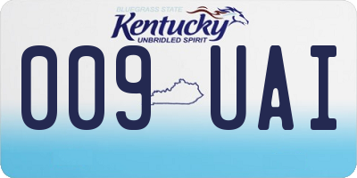 KY license plate 009UAI