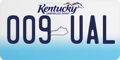 KY license plate 009UAL