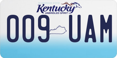 KY license plate 009UAM