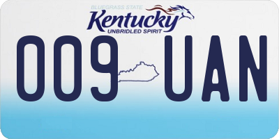 KY license plate 009UAN