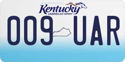 KY license plate 009UAR