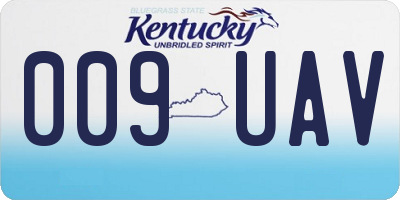 KY license plate 009UAV