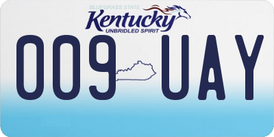 KY license plate 009UAY