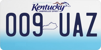 KY license plate 009UAZ