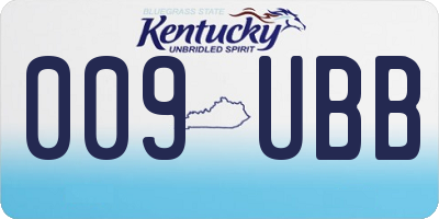 KY license plate 009UBB