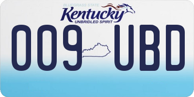 KY license plate 009UBD
