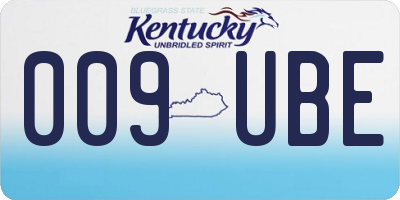 KY license plate 009UBE