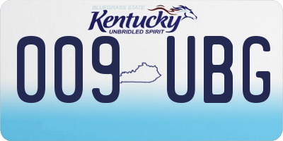 KY license plate 009UBG