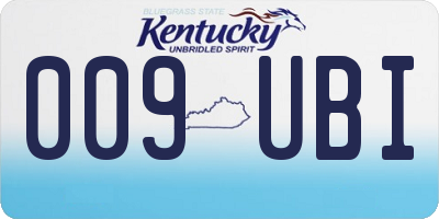 KY license plate 009UBI