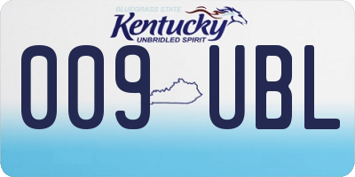 KY license plate 009UBL