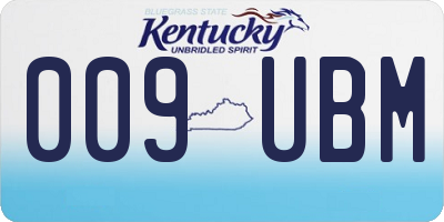 KY license plate 009UBM
