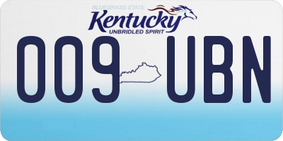 KY license plate 009UBN
