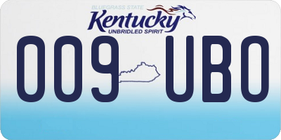 KY license plate 009UBO