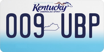 KY license plate 009UBP