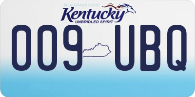 KY license plate 009UBQ