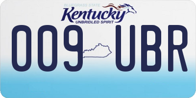 KY license plate 009UBR