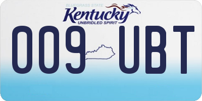 KY license plate 009UBT