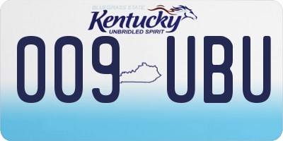 KY license plate 009UBU