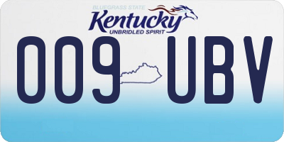 KY license plate 009UBV