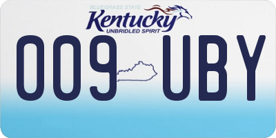 KY license plate 009UBY