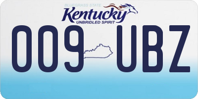 KY license plate 009UBZ