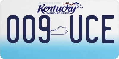 KY license plate 009UCE