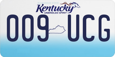 KY license plate 009UCG