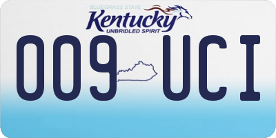 KY license plate 009UCI
