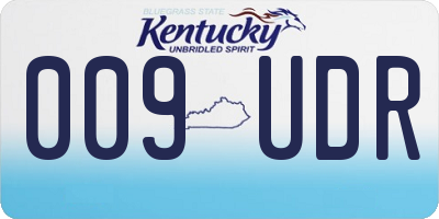 KY license plate 009UDR