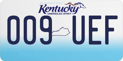 KY license plate 009UEF