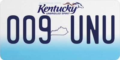 KY license plate 009UNU