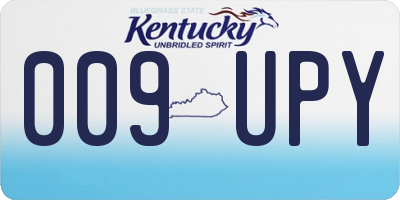 KY license plate 009UPY