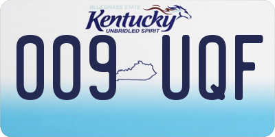 KY license plate 009UQF