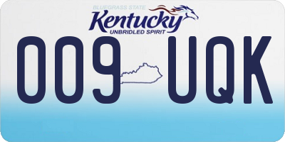 KY license plate 009UQK