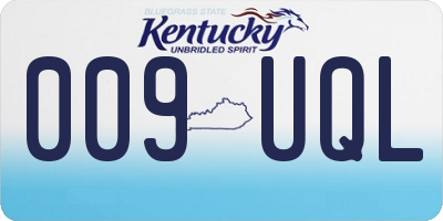 KY license plate 009UQL
